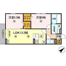 コンフォールメゾン 2LDKの間取図画像