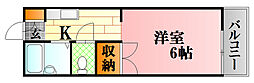 ヴァンセーヌ今村　B棟 2階1Kの間取り
