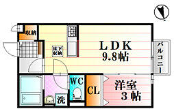 アネックス 2階1LDKの間取り