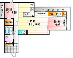 Ｔ−5ＦＬＡＴ 2階2LDKの間取り