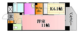 リアルエステート東原タワー 1Kの間取図画像