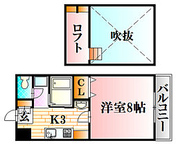 ベルドミールI 4階1Kの間取り