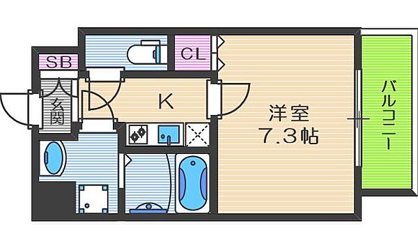 CASSIA福島駅前 ｜大阪府大阪市福島区福島5丁目(賃貸マンション1K・4階・25.05㎡)の写真 その2