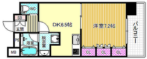 レジュールアッシュ福島 ｜大阪府大阪市福島区福島4丁目(賃貸マンション1DK・3階・33.97㎡)の写真 その2