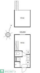 練馬区東大泉5丁目アパート ワンルームの間取図画像