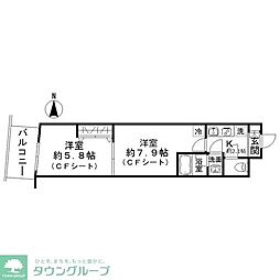 ホワイトカウンティ富士見台 2Kの間取図画像