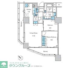 パークアクシス滝野川ラブリーズ 2LDKの間取図画像
