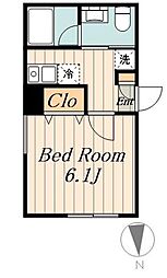 フェリーチェ練馬C 1Kの間取図画像