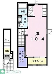 ピースフル2 ワンルームの間取図画像