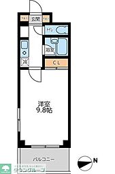 スワースモアS 1Kの間取図画像