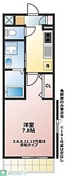 トポリーノ 1Kの間取図画像