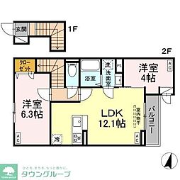 セレスティア石神井台2 1LDKの間取図画像