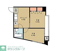 ビバリーハウスNo.7 2DKの間取図画像