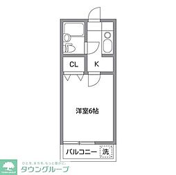 フジミダイレジデンス・S ワンルームの間取図画像