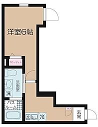 フェリーチェ富士見台A 1Kの間取図画像