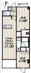 ロイジェント豊島園 2LDKの間取図画像