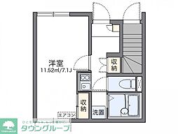 東武東上線 成増駅 徒歩13分の賃貸アパート 1階1Kの間取り