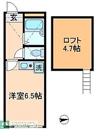 東京メトロ有楽町線 氷川台駅 徒歩8分の賃貸アパート 1階ワンルームの間取り