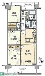 東京メトロ有楽町線 地下鉄成増駅 徒歩9分の賃貸マンション 2階3LDKの間取り