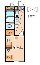 東京メトロ副都心線 氷川台駅 徒歩8分の賃貸アパート 1階1Kの間取り