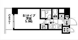 HF練馬レジデンス 8階1Kの間取り