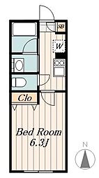 フェリーチェ練馬Ｅ 1階1Kの間取り