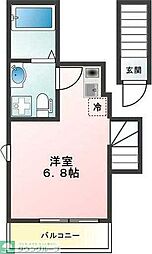 東武東上線 東武練馬駅 徒歩7分の賃貸アパート 2階ワンルームの間取り