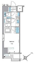 東武東上線 下赤塚駅 徒歩2分の賃貸マンション 5階1Kの間取り