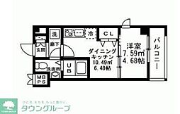 西武新宿線 武蔵関駅 徒歩3分の賃貸マンション 3階1DKの間取り