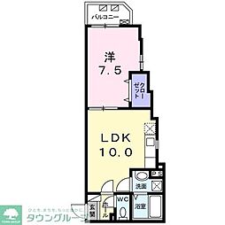 西武池袋線 東長崎駅 徒歩4分の賃貸アパート 2階1LDKの間取り
