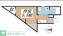 西武有楽町線 新桜台駅 徒歩2分の賃貸マンション 2階ワンルームの間取り