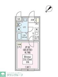 東京メトロ有楽町線 平和台駅 徒歩5分の賃貸マンション 1階1Kの間取り