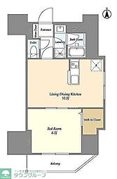 スコレサイト池袋 10階1LDKの間取り