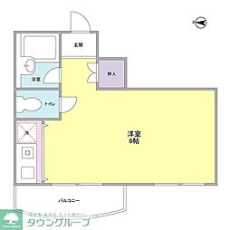 ヴィエント目白 2階ワンルームの間取り
