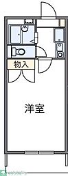 レオパレスメイプルハイム高野台1号館 2階1Kの間取り