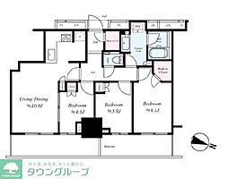 プラウドタワー東池袋ステーションアリーナ 32階3LDKの間取り