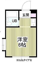クアルト上井草 ワンルームの間取図画像