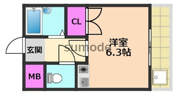 AIビル 405｜大阪府高槻市西冠3丁目(賃貸マンション1R・4階・19.00㎡)の写真 その2