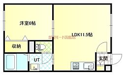 ウィンズ 1LDKの間取図画像