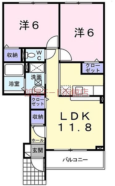 北海道函館市昭和3丁目(賃貸アパート2LDK・1階・52.57㎡)の写真 その2