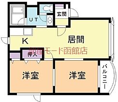 プリオール2002 201 ｜ 北海道函館市桔梗町390-27（賃貸アパート2LDK・2階・52.58㎡） その2