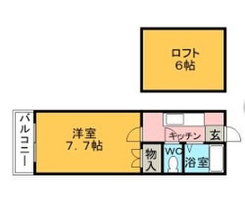 福岡県うきは市吉井町福益(賃貸アパート1K・2階・20.00㎡)の写真 その2