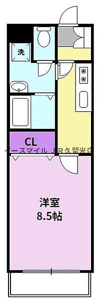 サンセットヒルズ 202｜福岡県久留米市東合川新町(賃貸アパート1K・2階・32.00㎡)の写真 その2