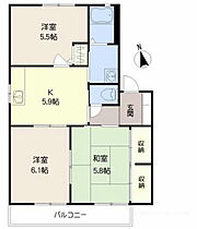 AXIS桑野III D201号 ｜ 福岡県久留米市西町429-1（賃貸アパート3DK・2階・54.81㎡） その2