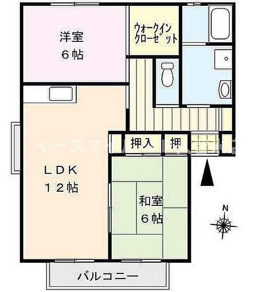 サンライズ平塚 208号｜福岡県久留米市上津1丁目(賃貸アパート2LDK・2階・60.00㎡)の写真 その2