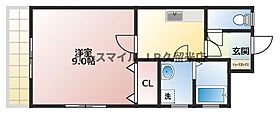 福岡県久留米市野伏間1丁目8-30（賃貸アパート1K・3階・30.56㎡） その2