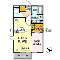 フェアプラッツB棟 206 ｜ 福岡県久留米市東櫛原町507-16（賃貸アパート1LDK・2階・33.61㎡） その2