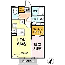 ルーチェ・チアラ 103号 ｜ 福岡県久留米市上津町1396-2（賃貸アパート1LDK・1階・33.60㎡） その2