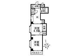 プレジール 5階2Kの間取り