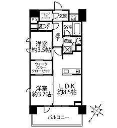クリオラベルヴィ横濱サウス 1LDKの間取図画像